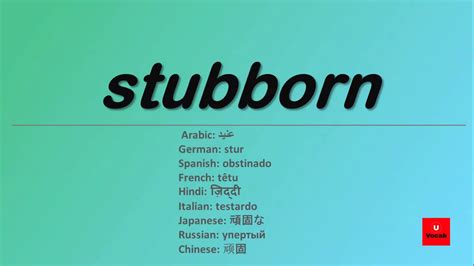 meaning of stubborn in different languages